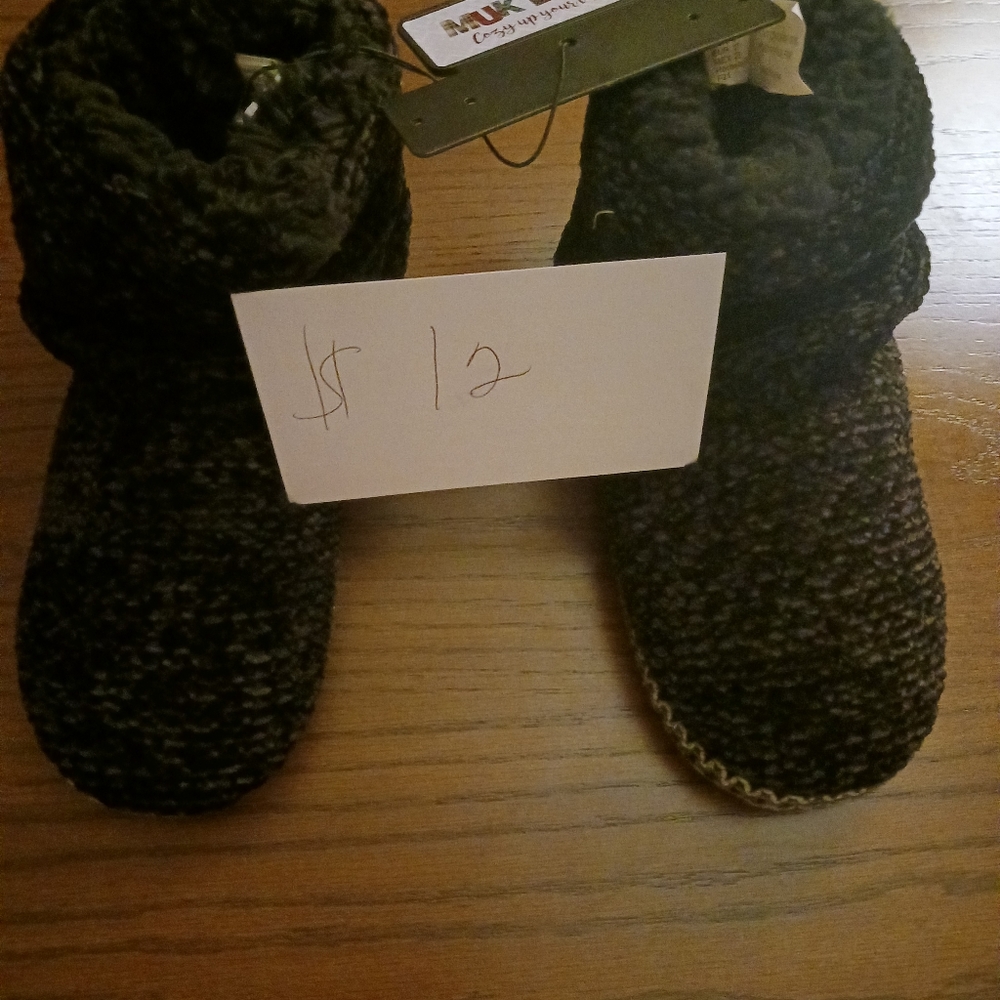 Muk luk black slippers!